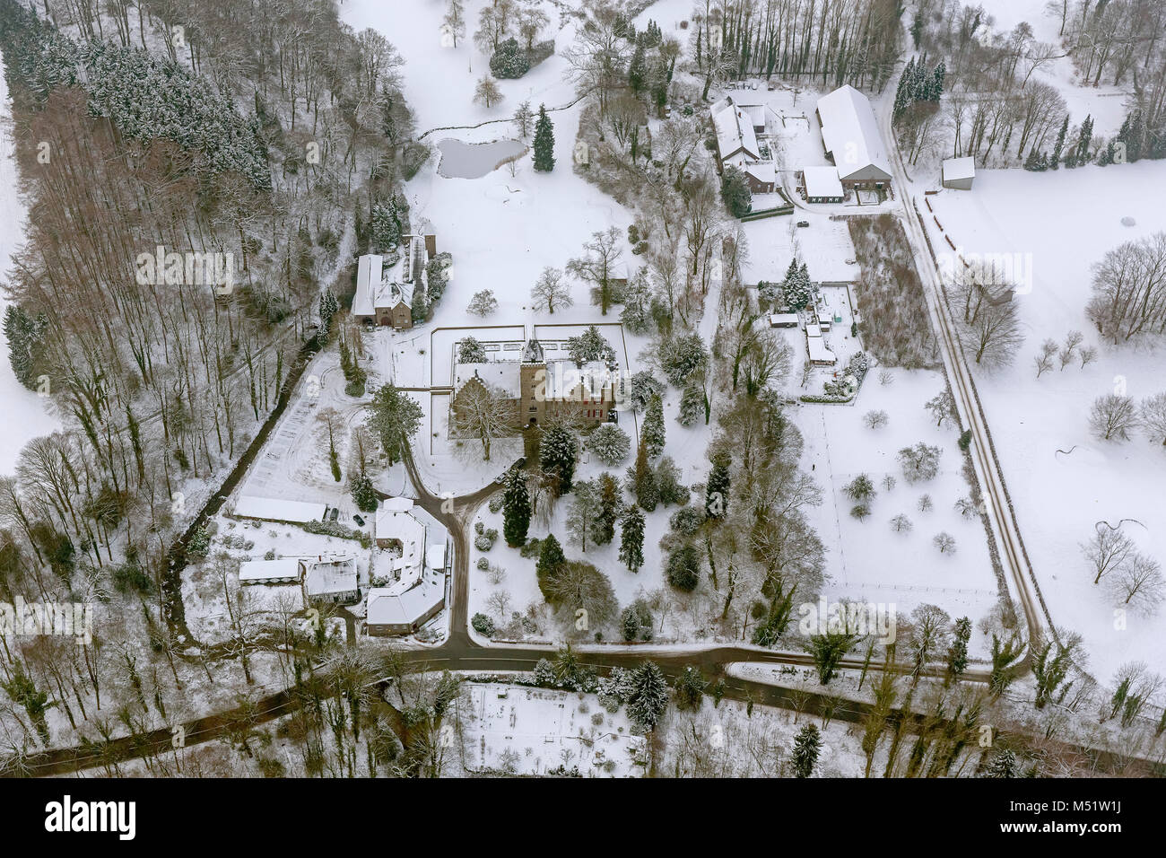 Aerial View Schloss Oefte Essen Golf Clubhouse Oefte Ev Stock