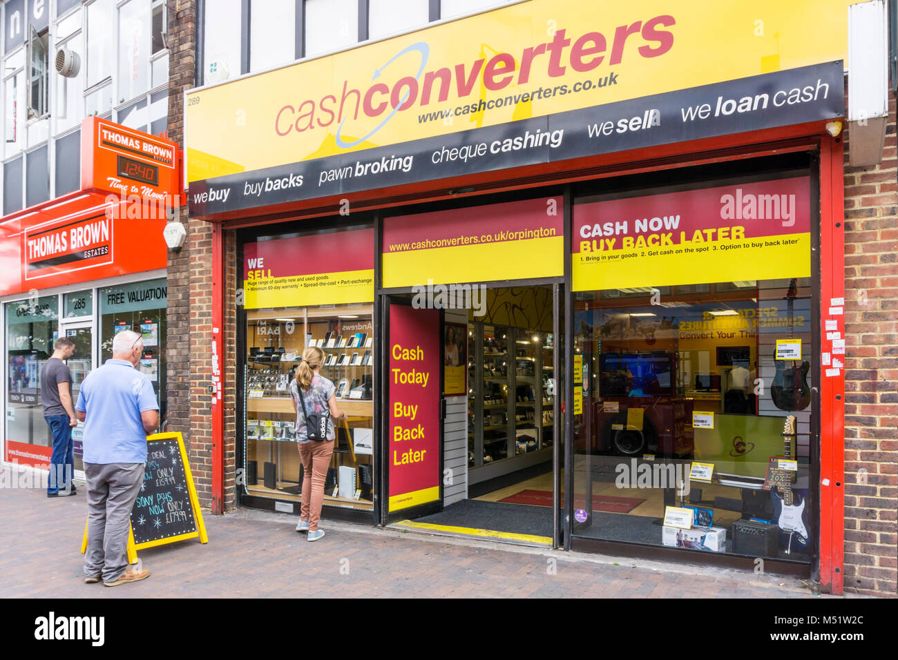 Branch of Cash Converters, a pawnbrokers and loan company, in Orpington High Street Stock Photo