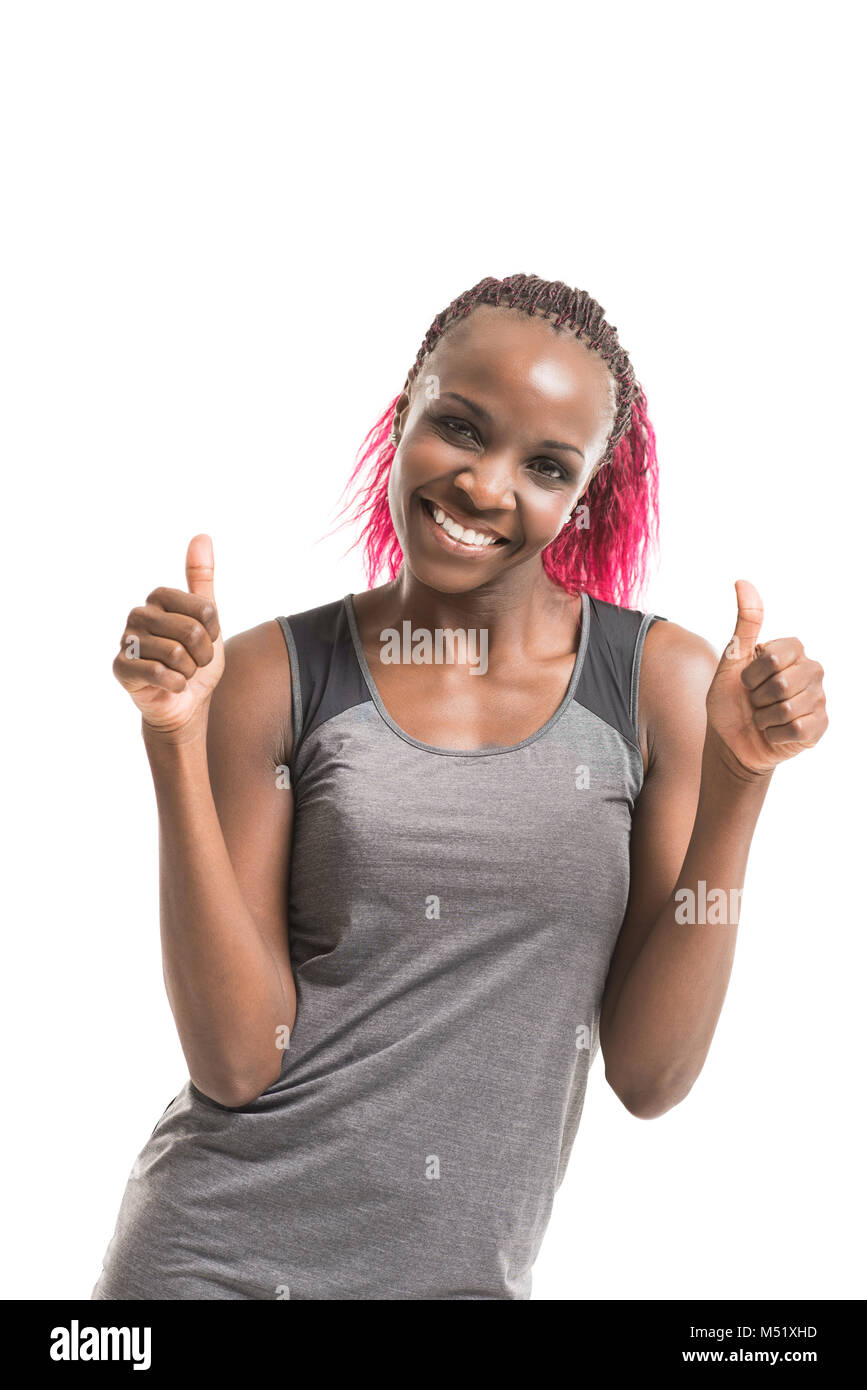 Teenager thumbs up african hi-res stock photography and images - Alamy