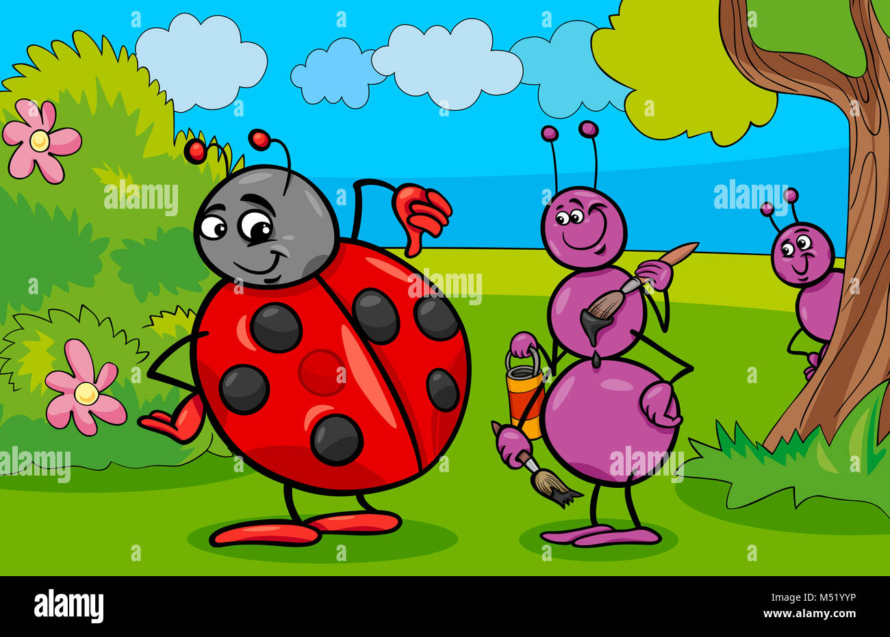 ant and ladybug insect cartoon characters Stock Photo - Alamy ant and ladybug insect cartoon characters Stock Photo - Alamy