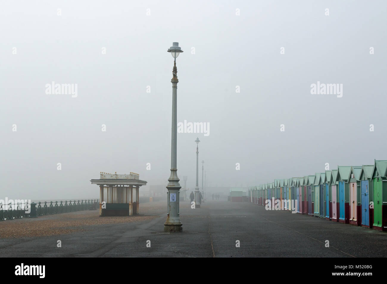 Foggy Day on Hove Promenade Stock Photo