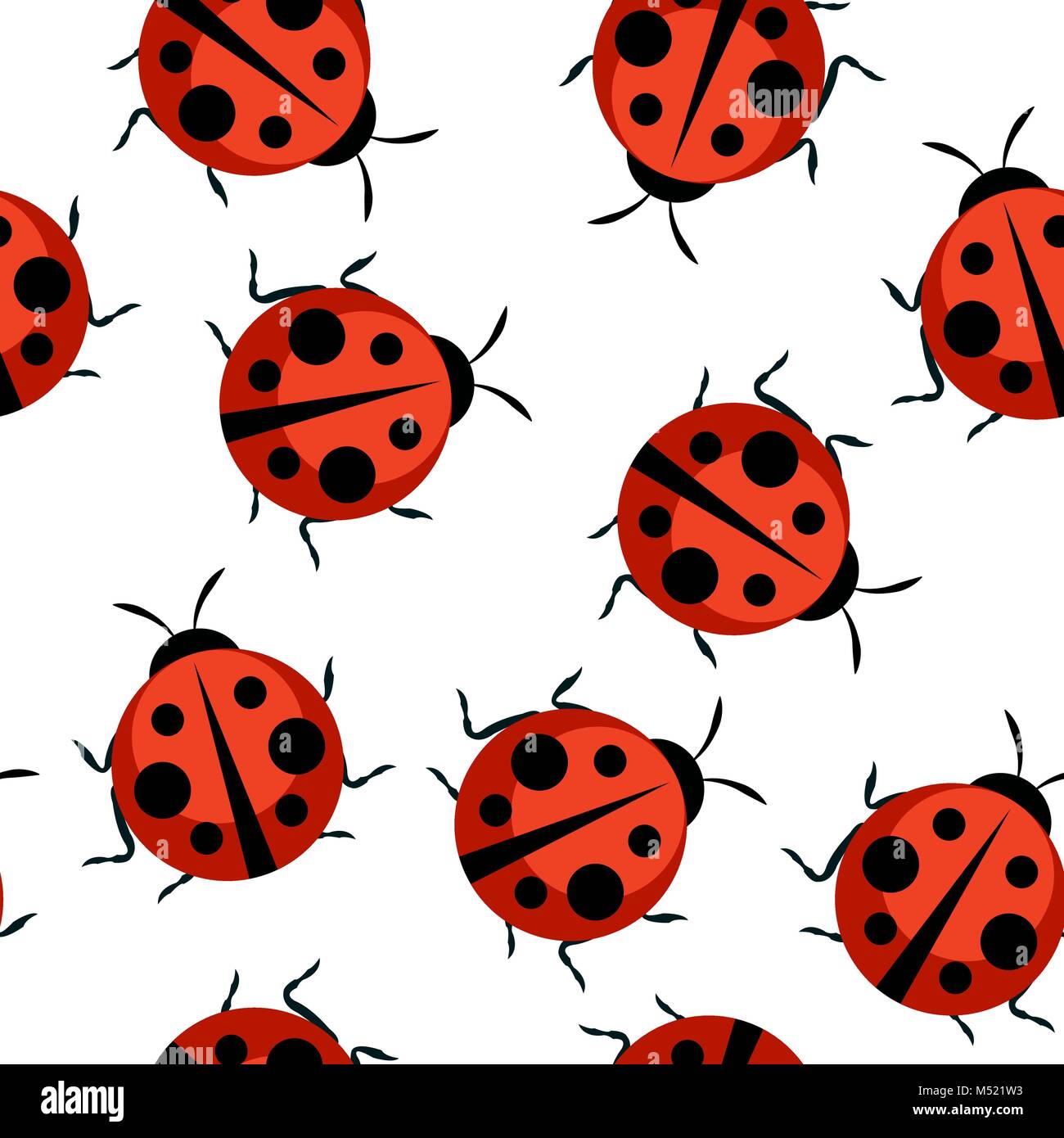 Cute Ladybug Seamless Pattern Background Vector Illustration Stock ...