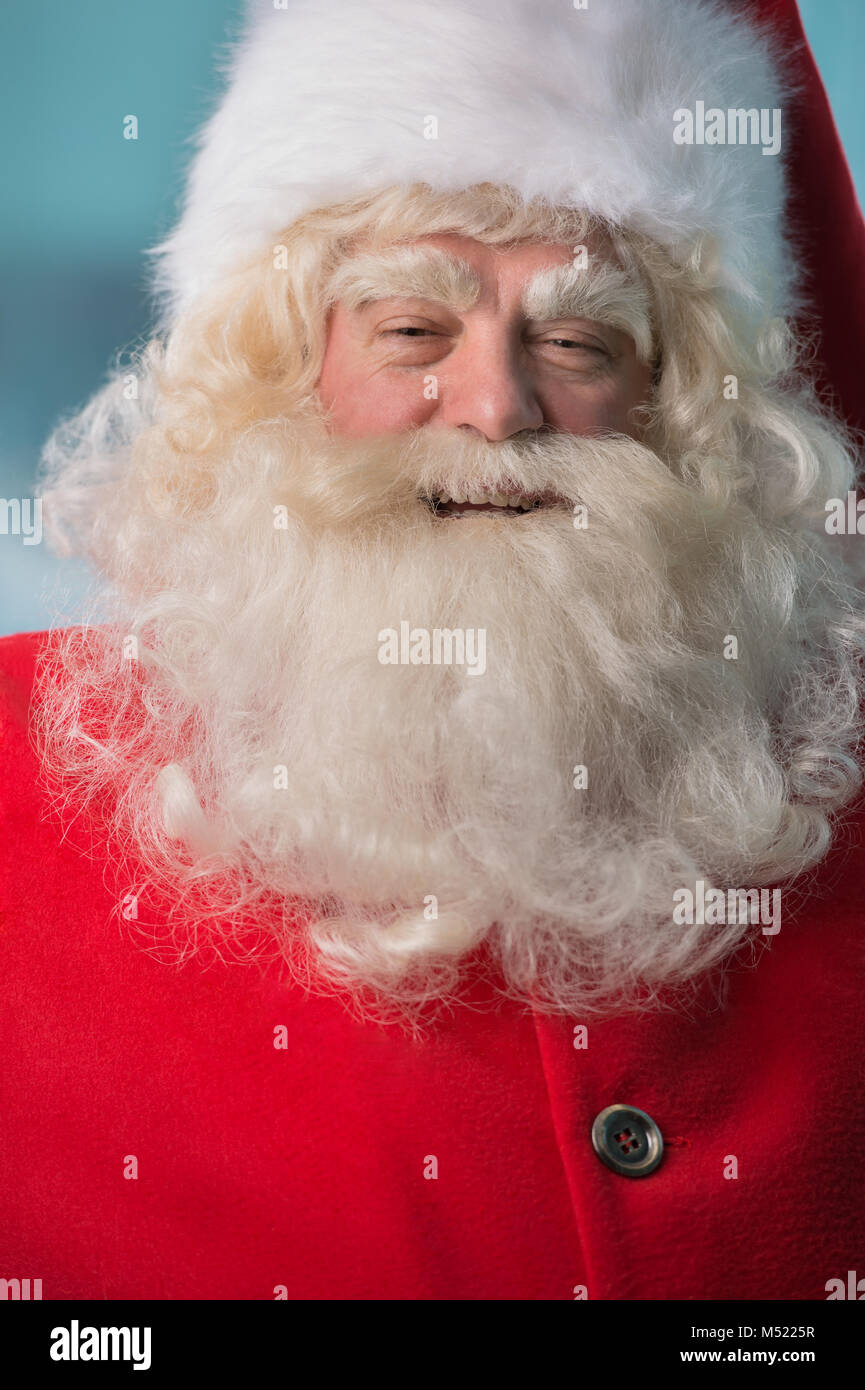 Santa Claus closeup portrait indoors in real life Stock Photo - Alamy