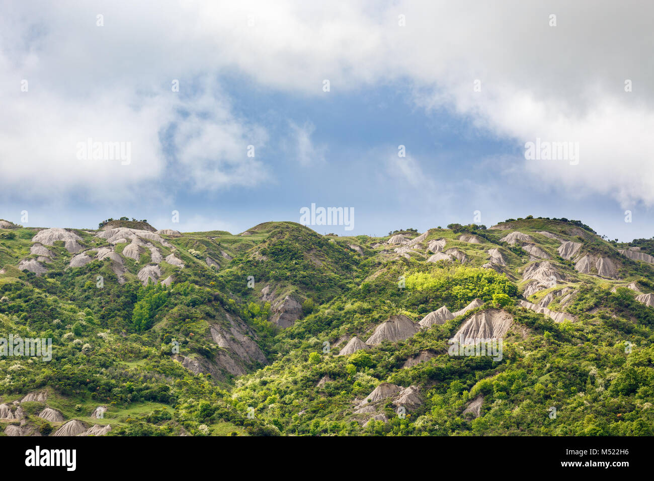 Ravine with eroding mountains Stock Photo