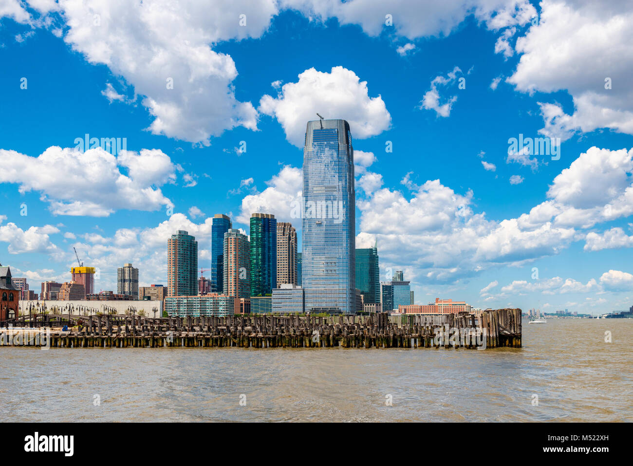 Skyline of Jersey City New Jersey Stock Photo