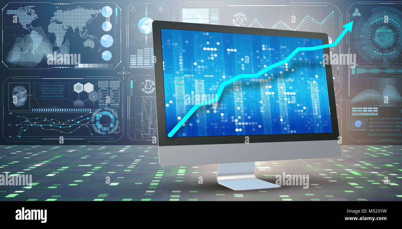 The illustration with business charts - 3d rendering Stock Photo - Alamy