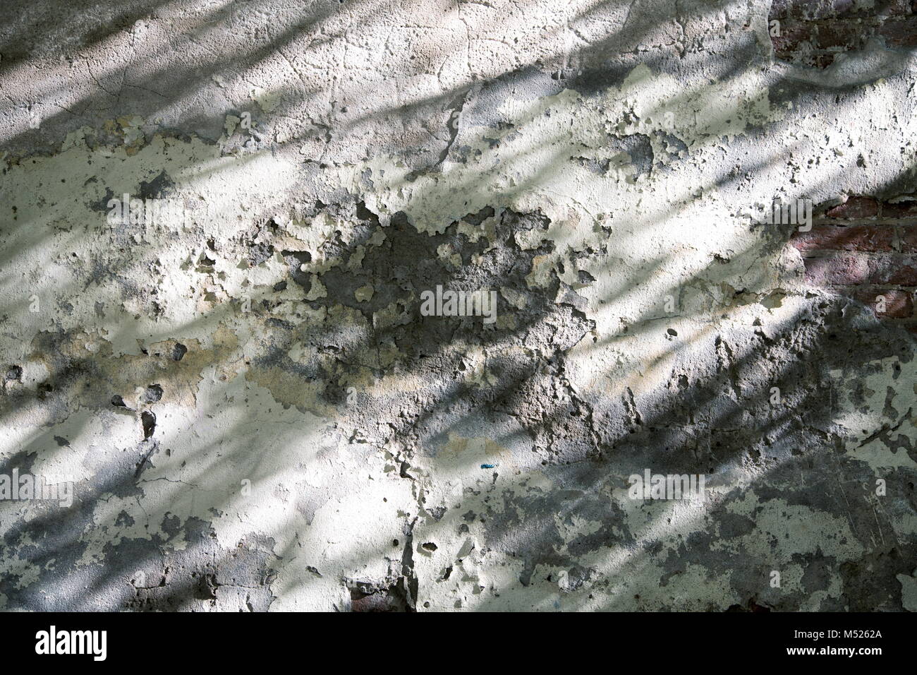 texture of the old wall with plaster and shadows Stock Photo