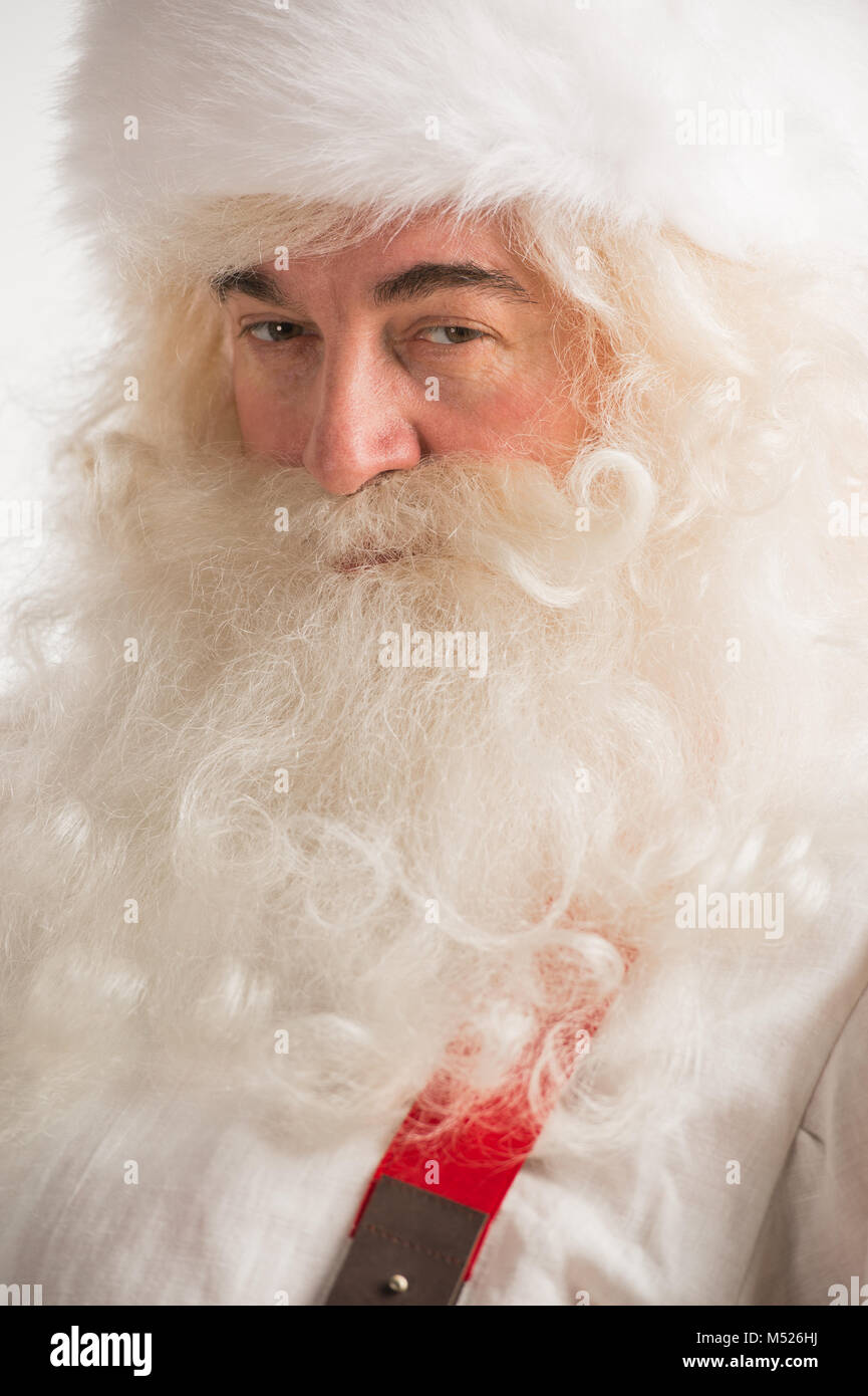 Santa Claus portrait smiling isolated over a white background Stock ...