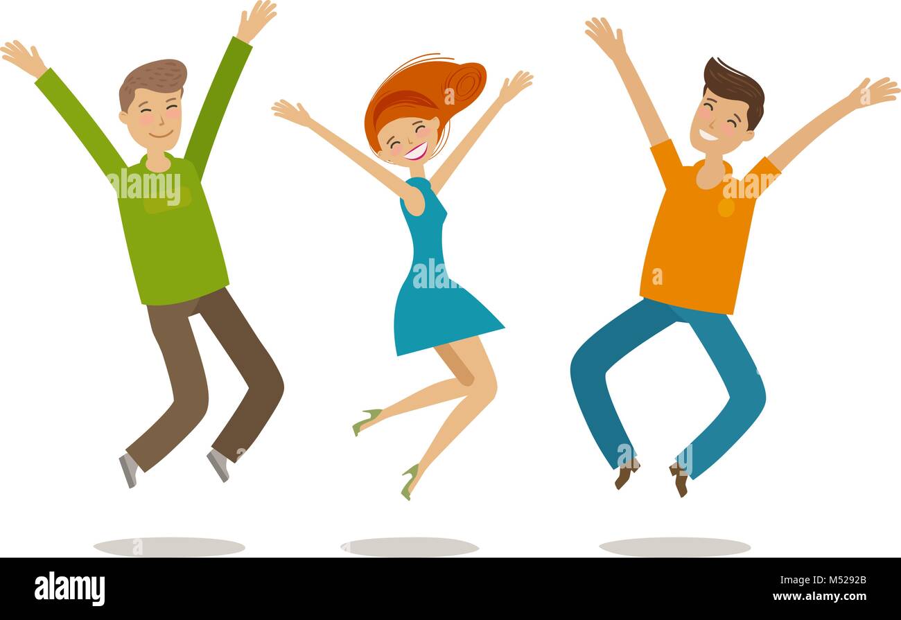People celebrating. Party, jubilation concept. Cartoon vector illustration in flat style Stock Vector