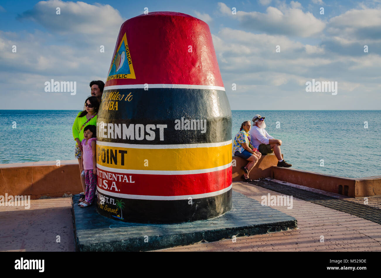 The Southernmost Point Buoy is an anchored concrete buoy in Key West