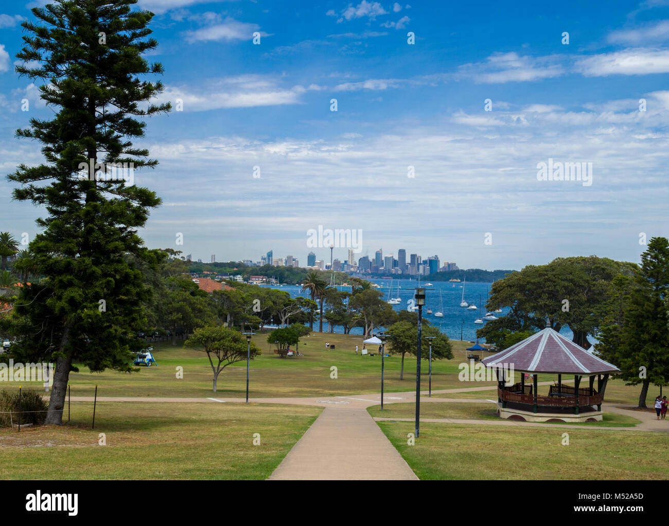 Views of Sydney Harbour and central business district from Robertson Park, Watsons Bay, New South Wales, Australia Stock Photo