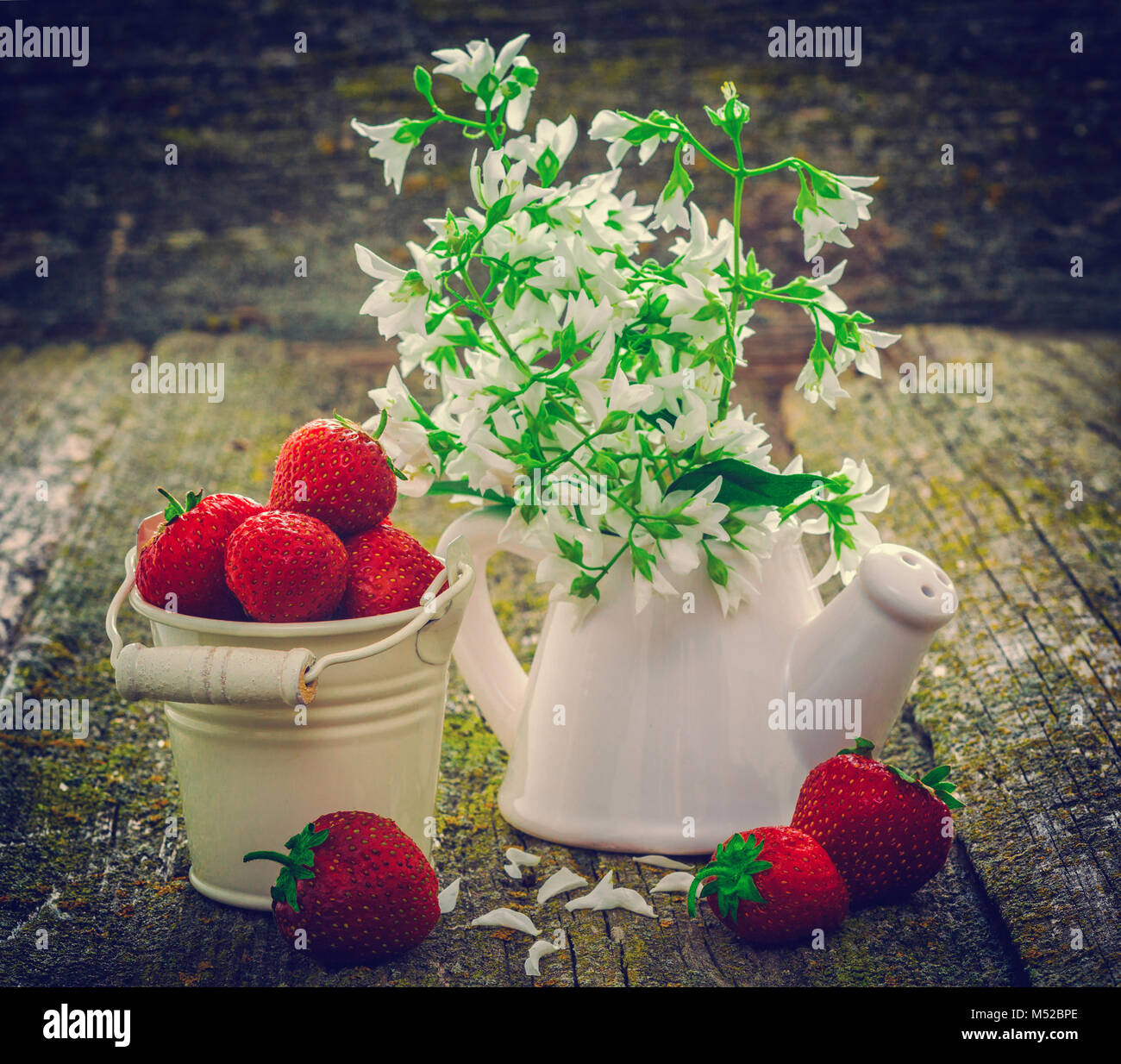 Still life with red strawberries Stock Photo - Alamy