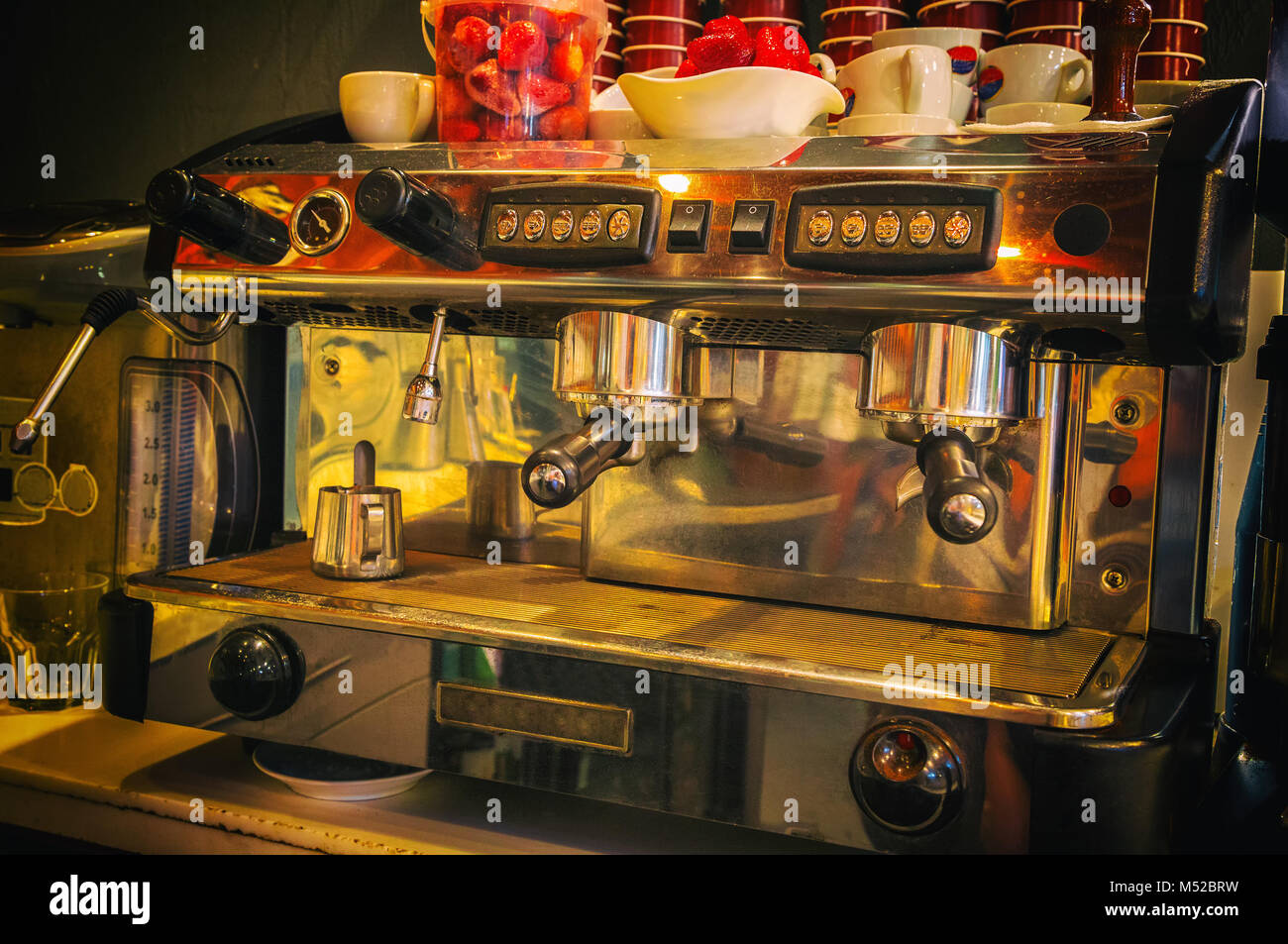 Coffee machine in cafe Stock Photo Alamy