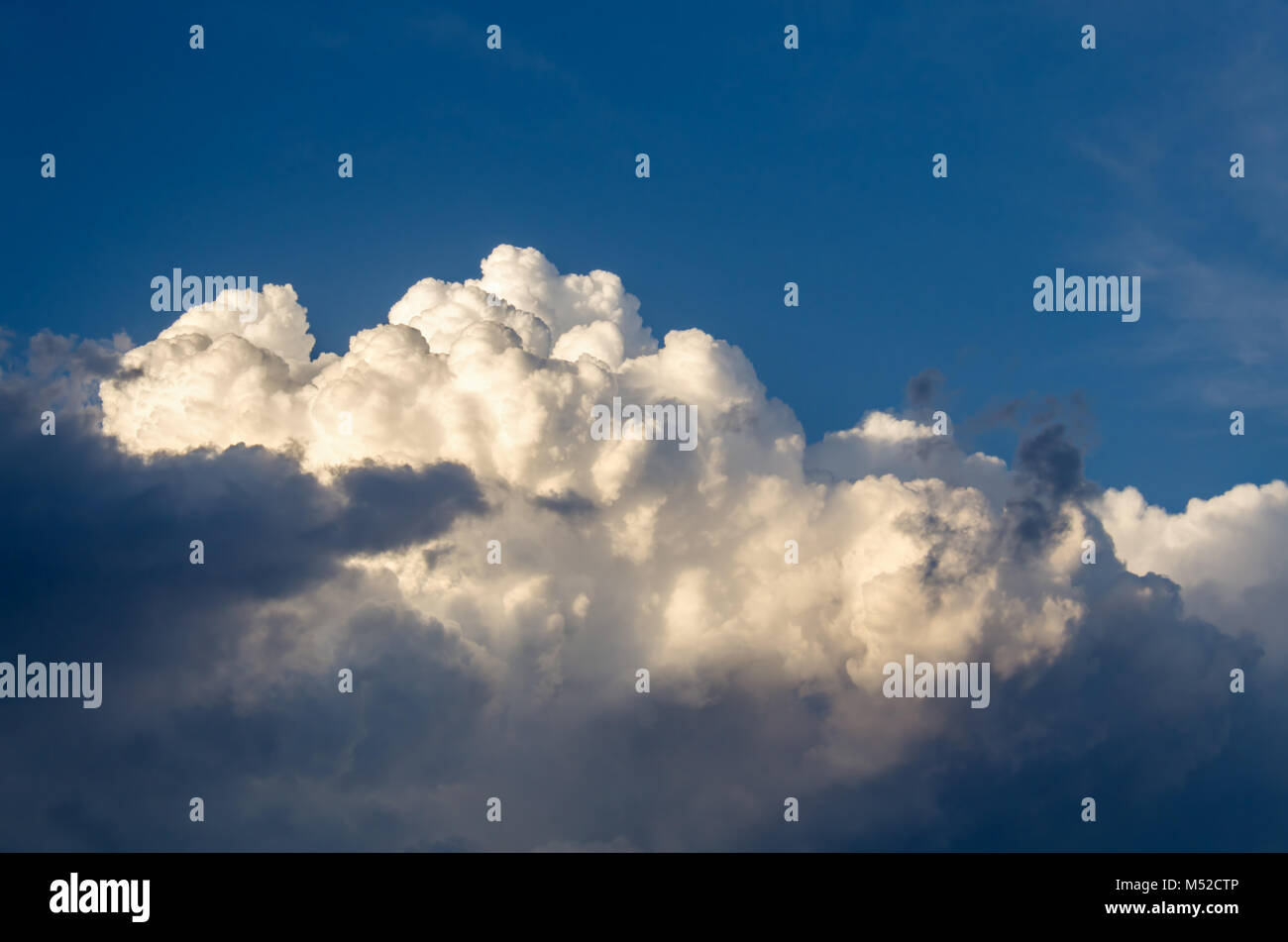 fluffy white cumulus clouds against the blue sky after the rain Stock ...