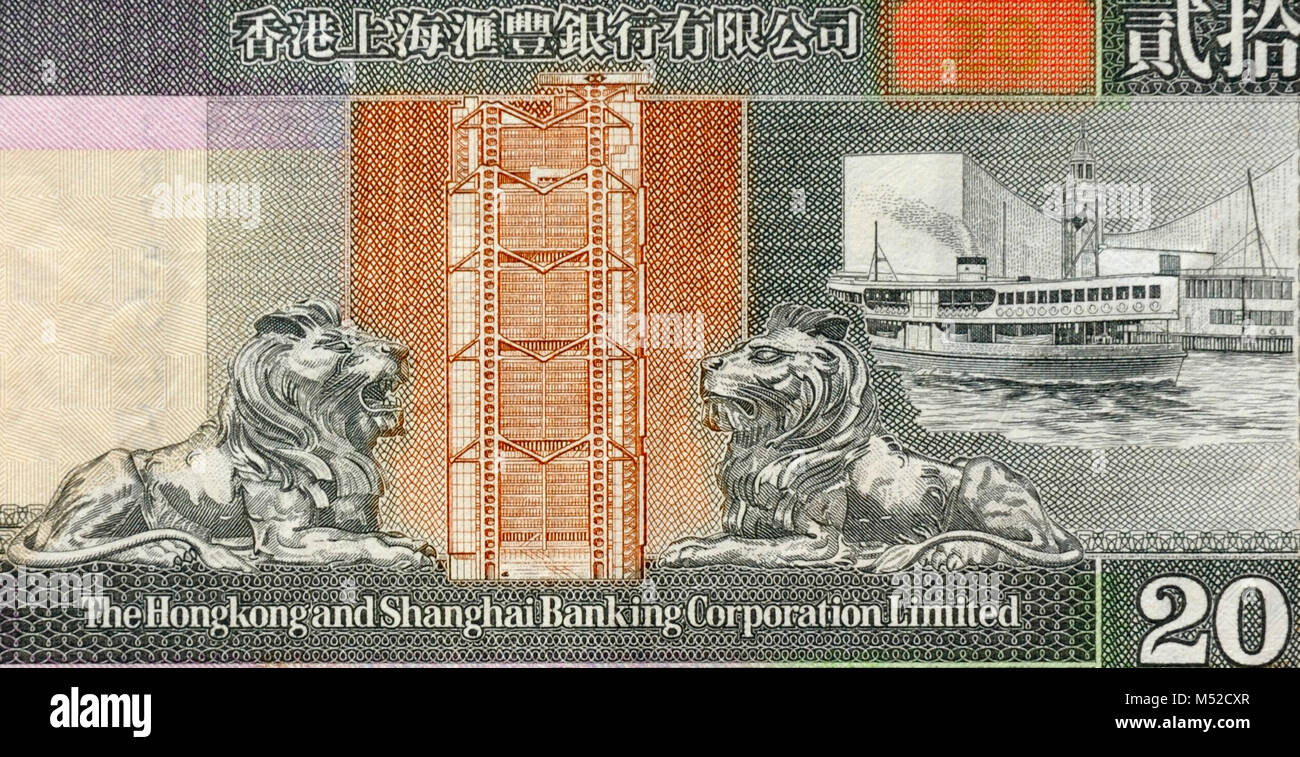 Hong Kong Fifty 50 Dollar Bank Note Stock Photo