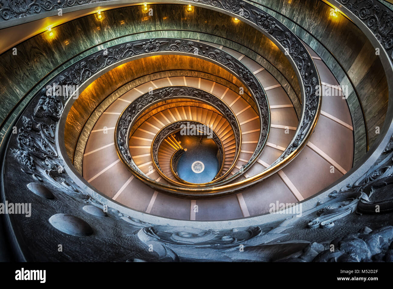 Vatican Museum Stairs Stock Photo