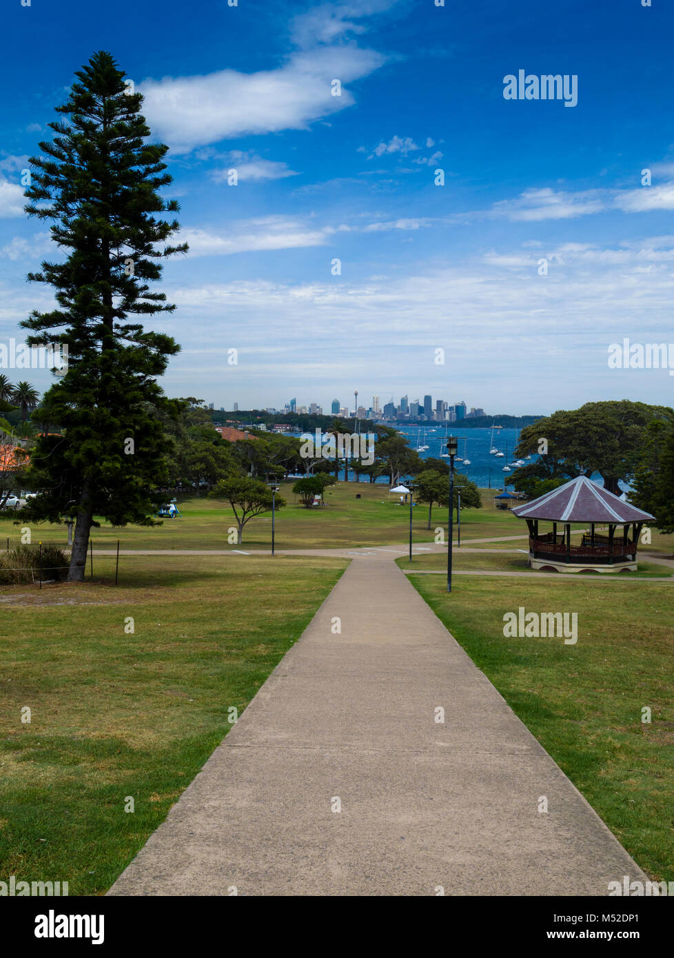 Pathway in Robertson Park, Watsons Bay, Sydney Harbour, New South Wales, Australia Stock Photo