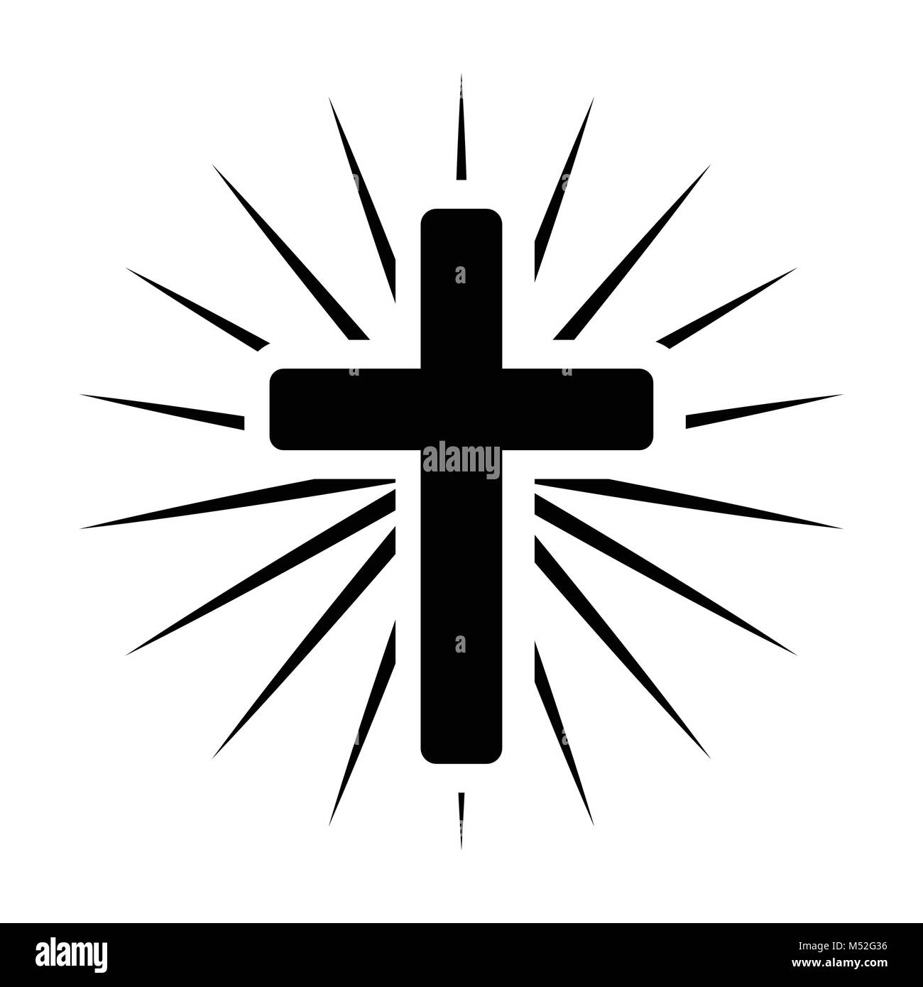 Light coming out from the cross Stock Vector