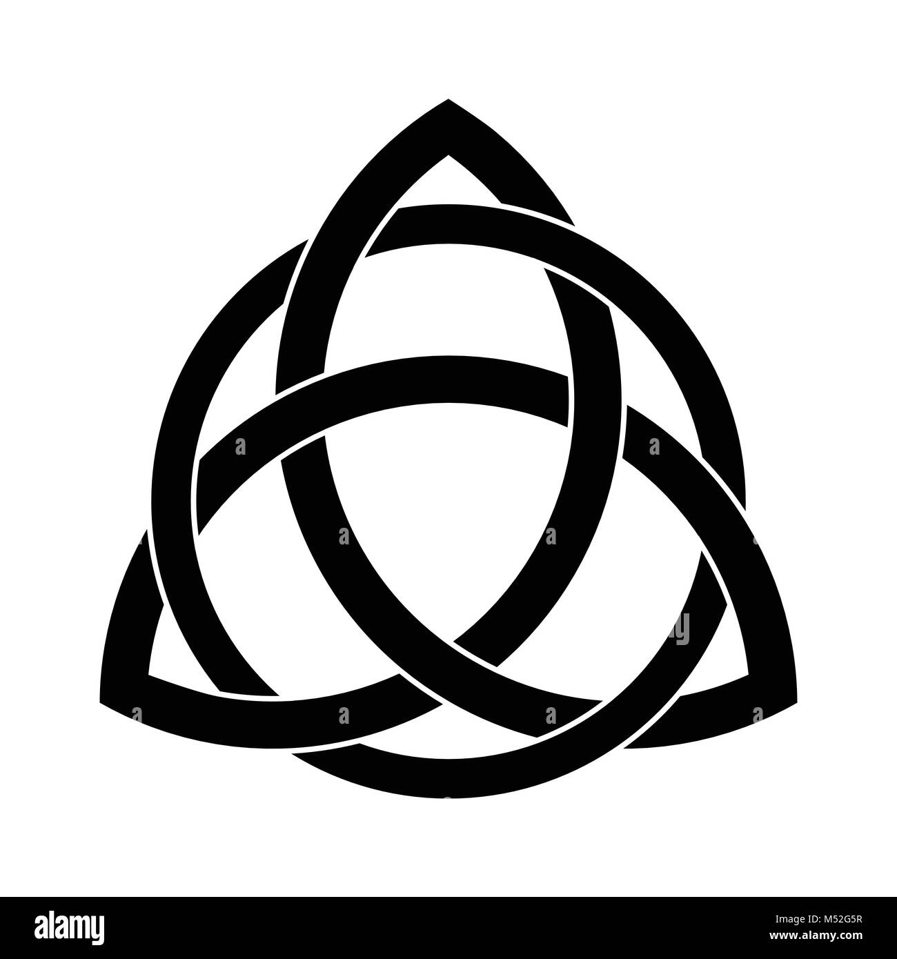 Black triquetra ornament with editable fill and stroke colors Stock Vector