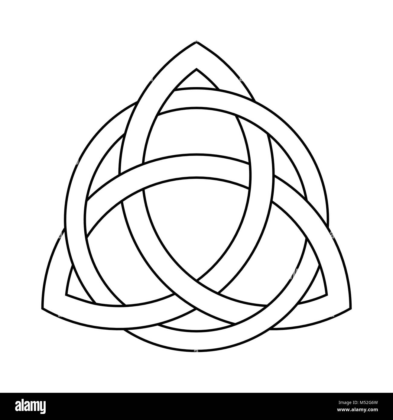 Triquetra ornament with editable fill and stroke colors Stock Vector