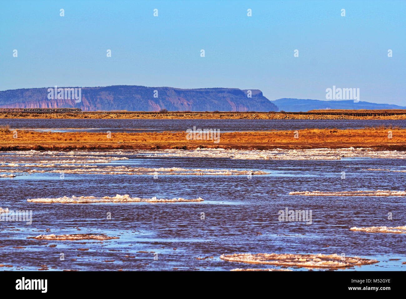 Blomidon mountain, from Gaspereau River, Bay of Fundy, Annapolis Valley