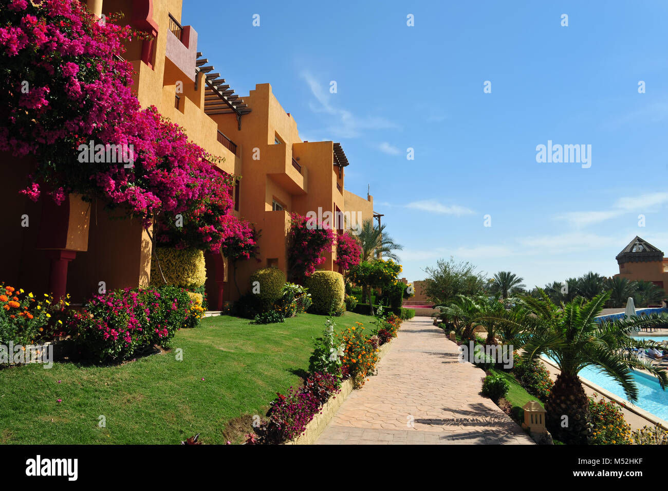 Beautiful Garden At Hotel Resort And Building In Traditional