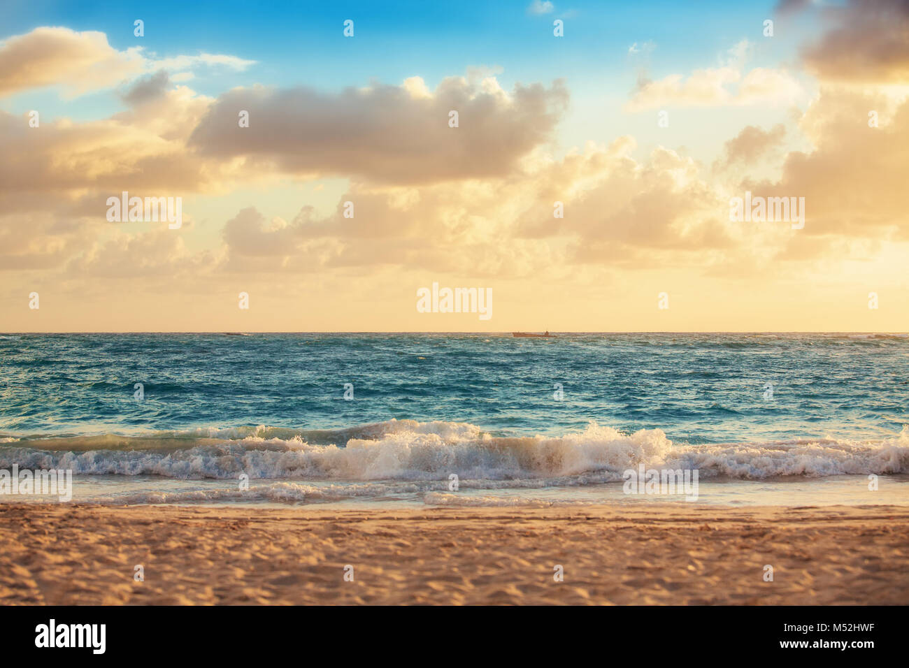 Beautiful cloudscape over the sea, sunrise shot Stock Photo - Alamy