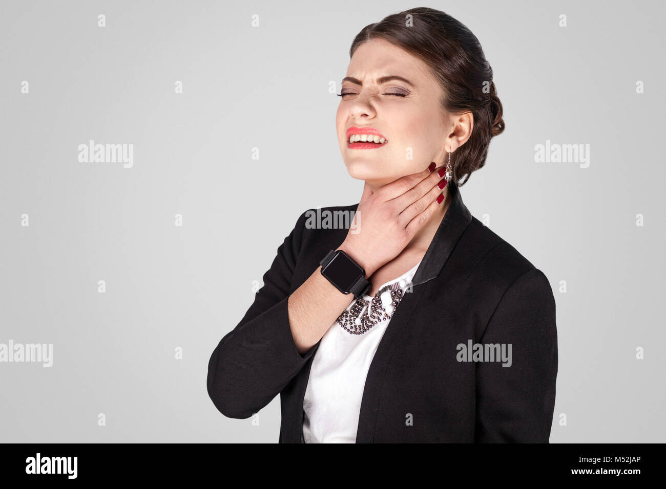 Woman back pain coughing hires stock photography and images Alamy
