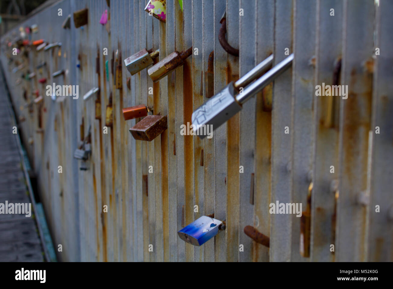 Love padlocks on Auckland’s Silo Park in New Zealand Stock Photo Alamy