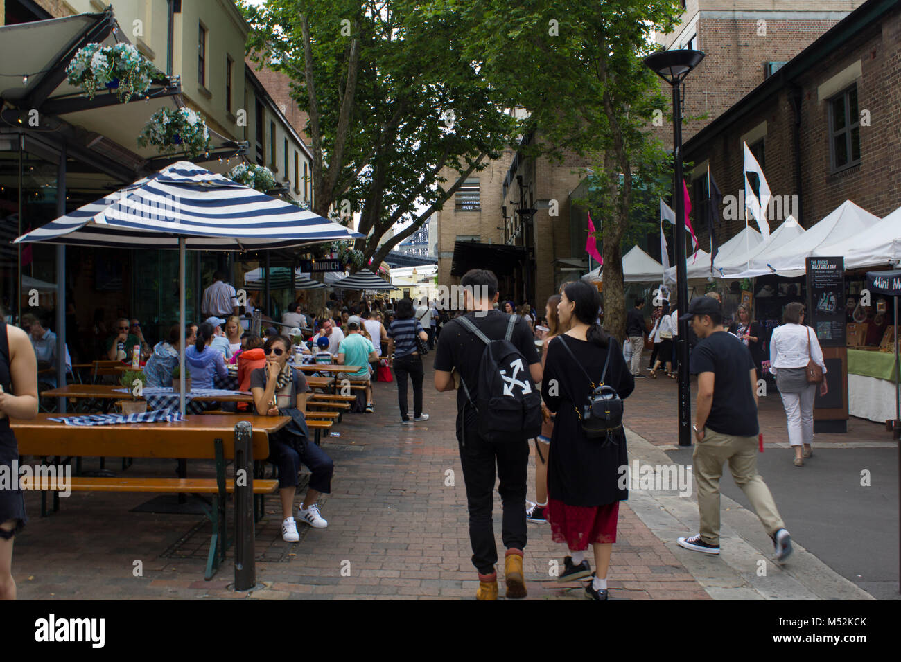 Sydney, Australia: People walking at pedestrian zone in Sydney Stock Photo