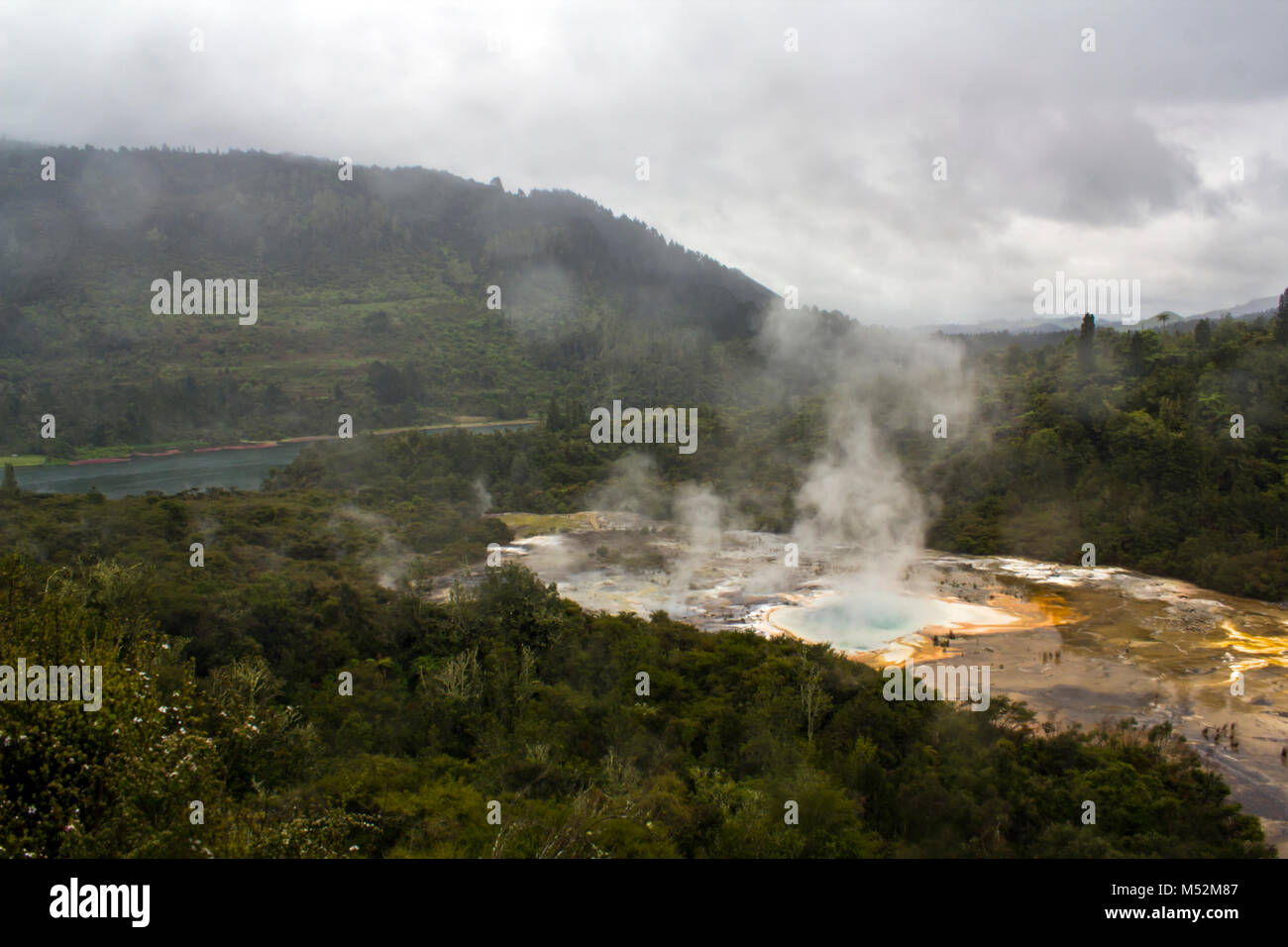 Stunning Geothermal landscape at the Orakei Korako park and waikato river, New Zealand Stock Photo