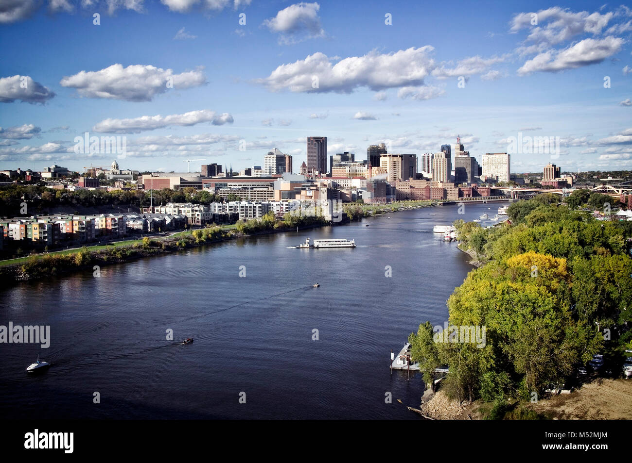 The MInnesota State Capital city of St. Paul situated along the ...