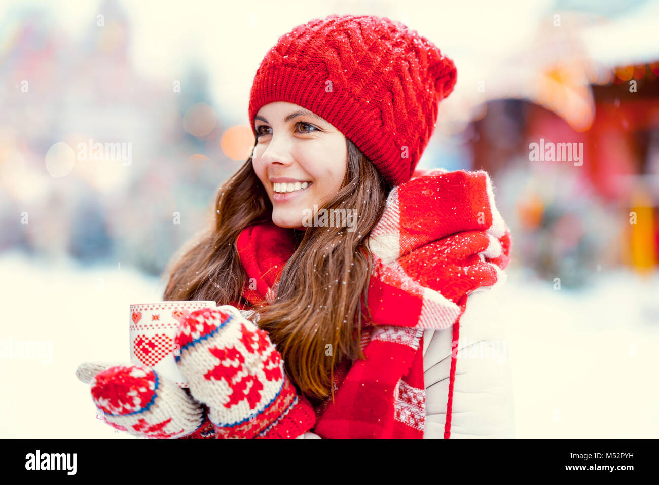 Young girl outdoors Stock Photo