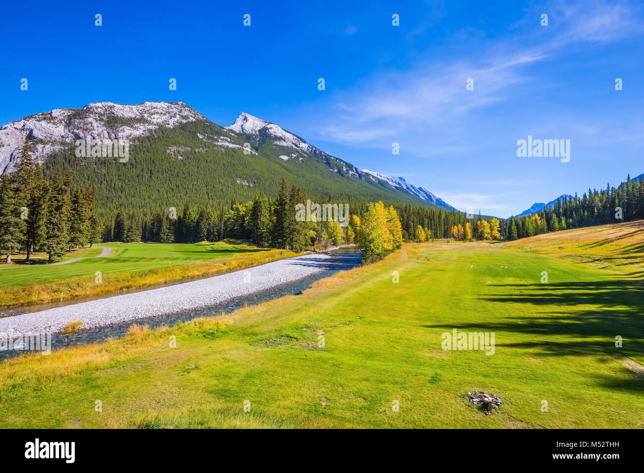 The drying-up stream in Rocky Mountains Stock Photo