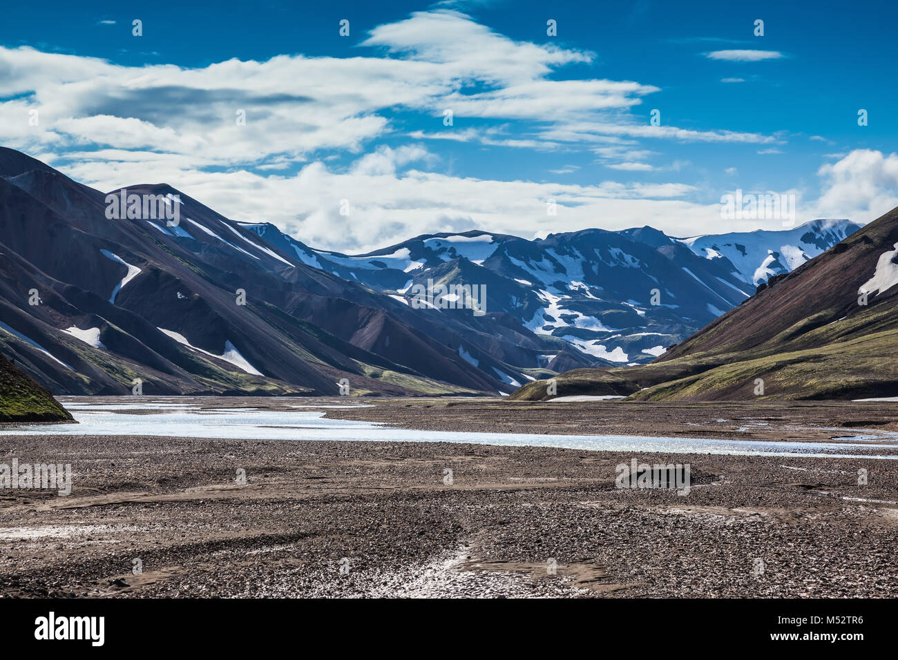 Valley Park Landmannalaugar cross streams Stock Photo