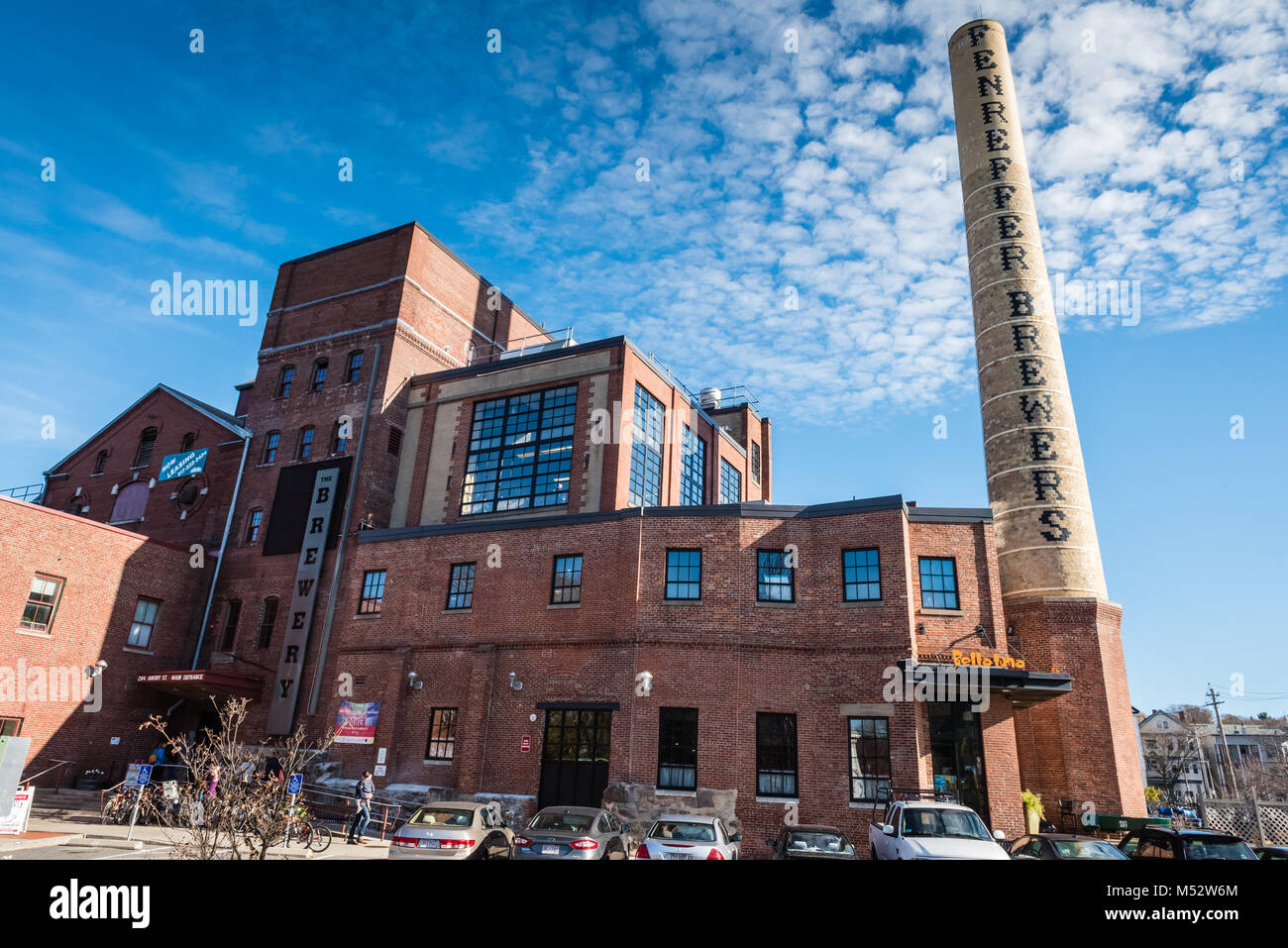 Well-known brewery with a long history lures locals & visitors with tours, tastings & a gift shop at its brewhouse in Boston, Massachusetts Stock Photo