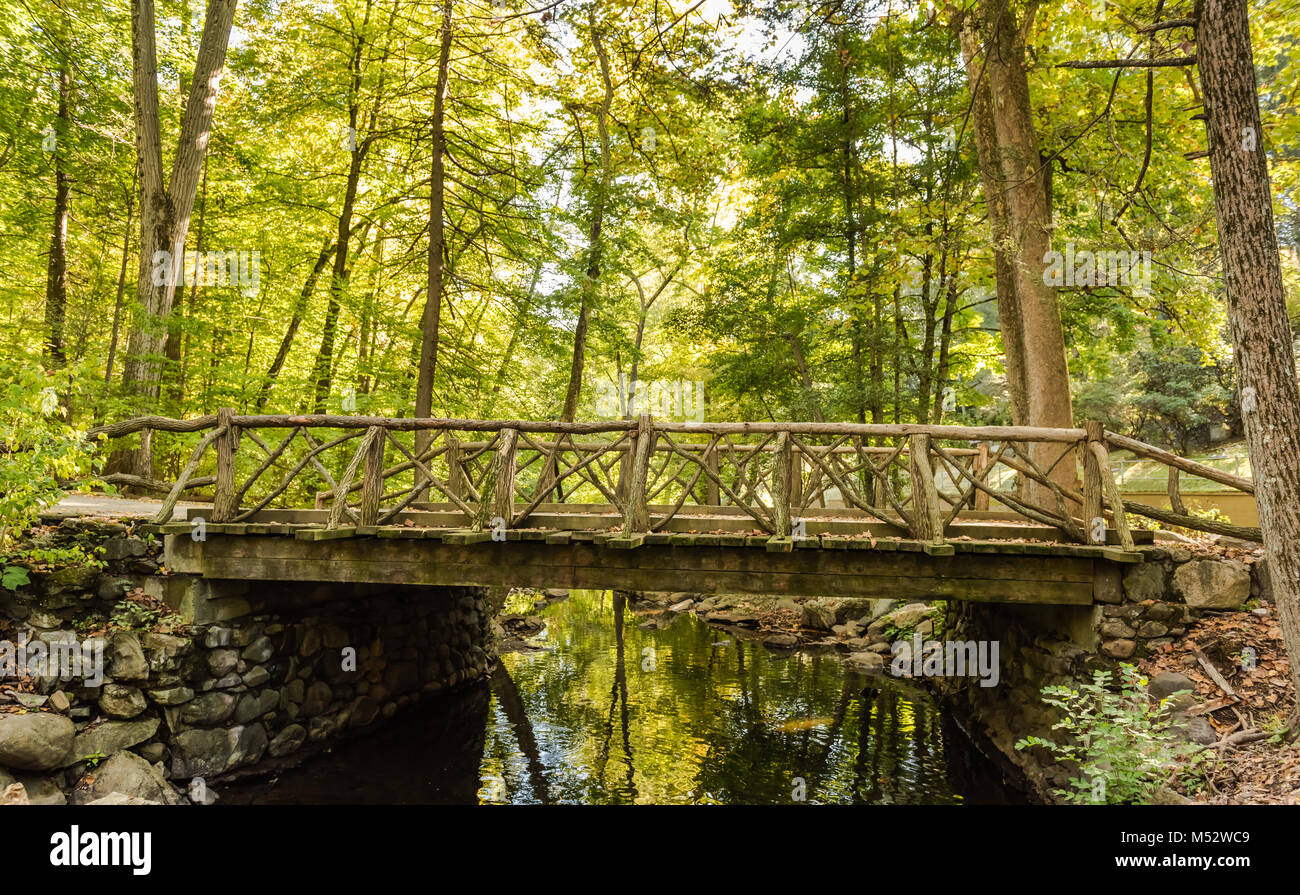 The bridge is a popular attraction at Sleepy Hollow Cemetery in Sleepy Hollow, New York. The