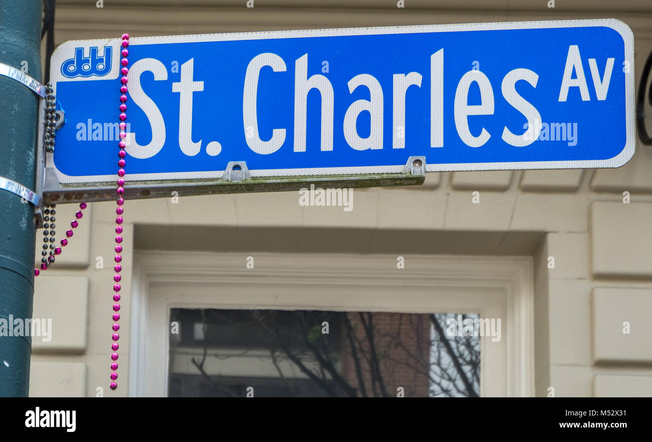 Sign for St. Charles Avenue in New Orleans Stock Photo