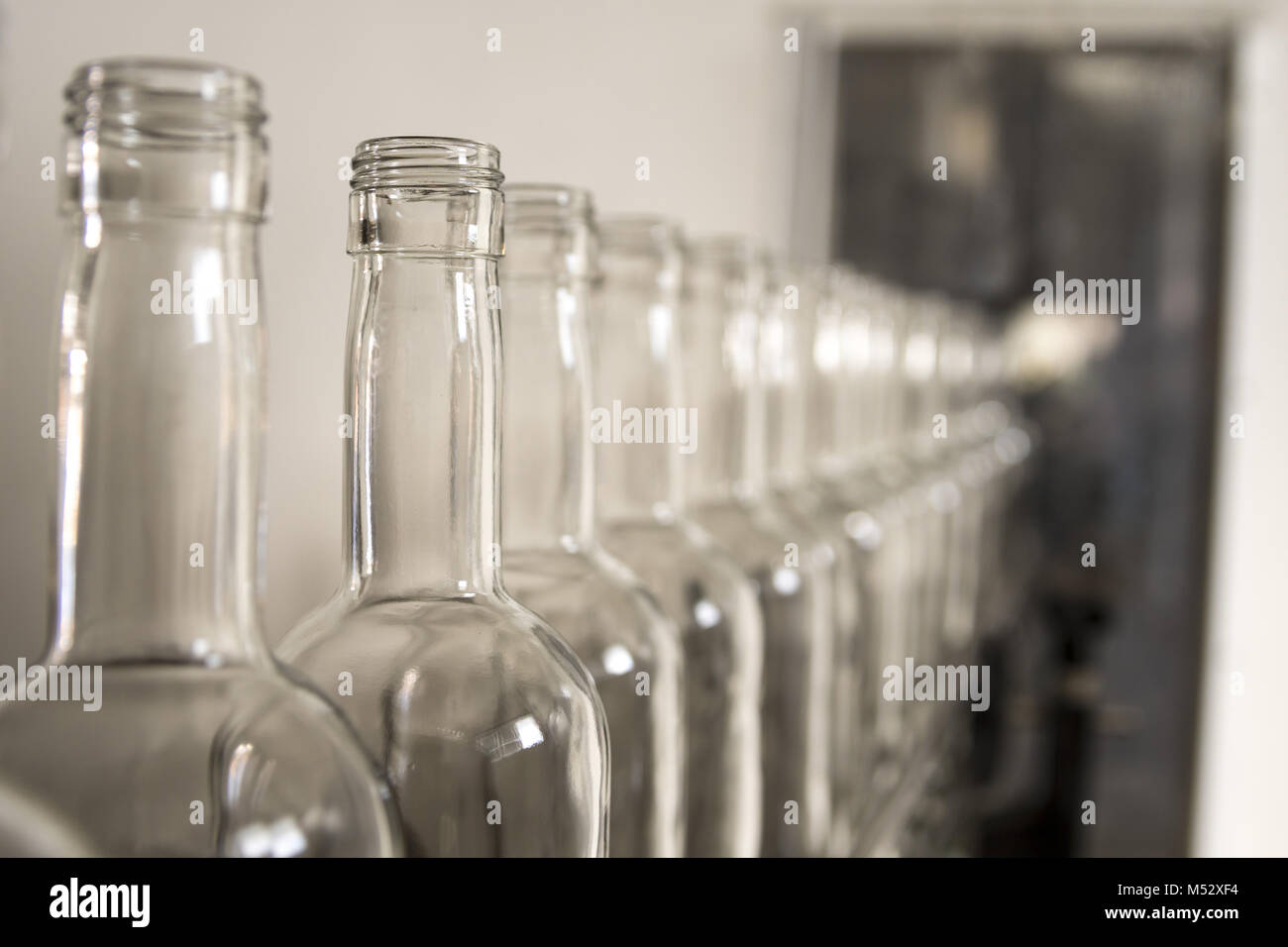 Empty glass bottles. Whiskey and brandy distillery Stock Photo Alamy