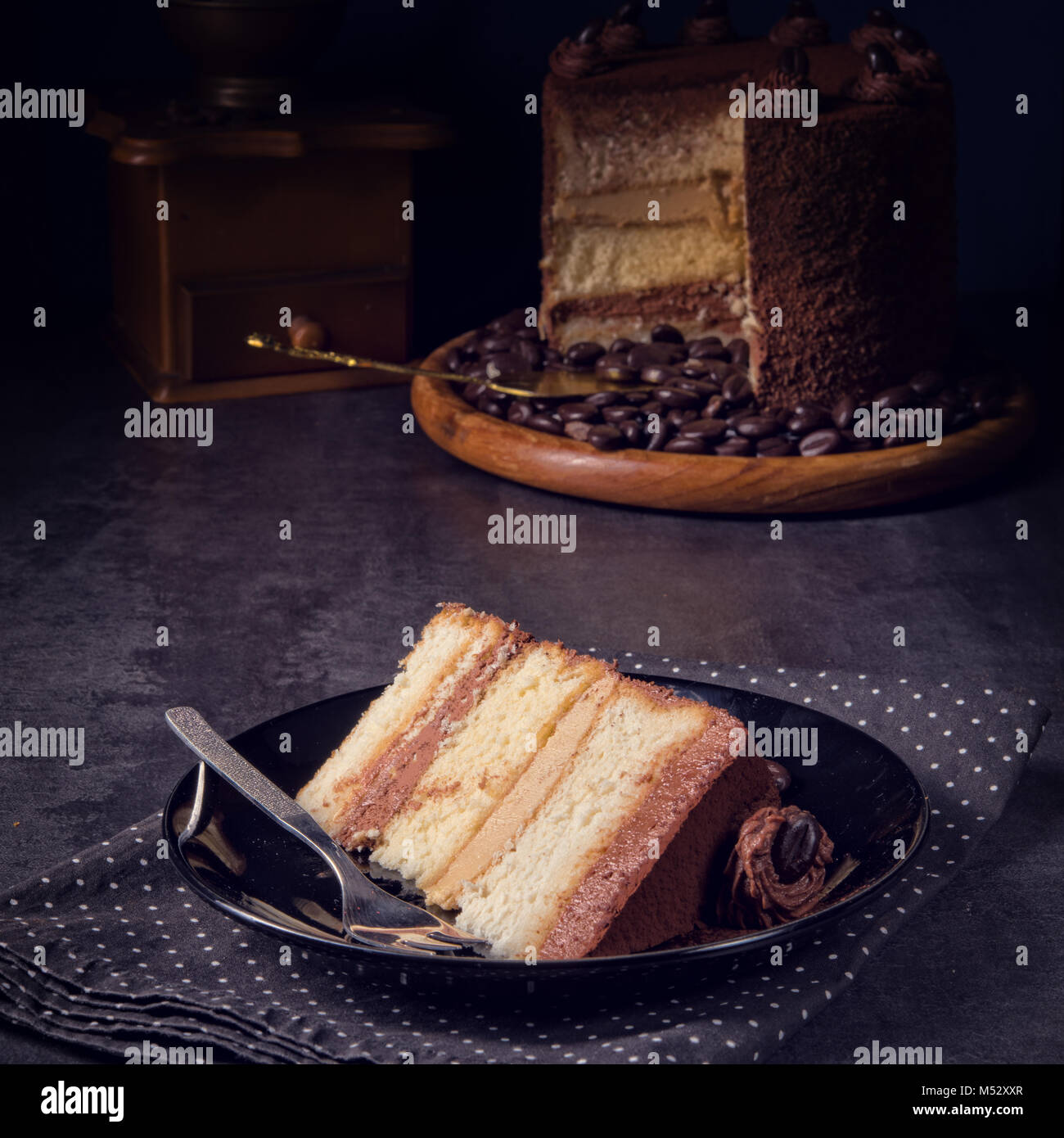 delicious chocolate coffee pie Stock Photo Alamy