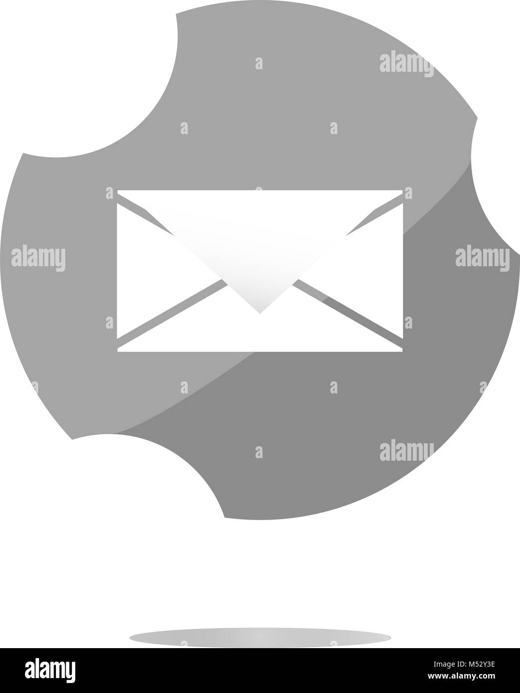 envelope icon glass, button isolated on white background Stock Photo