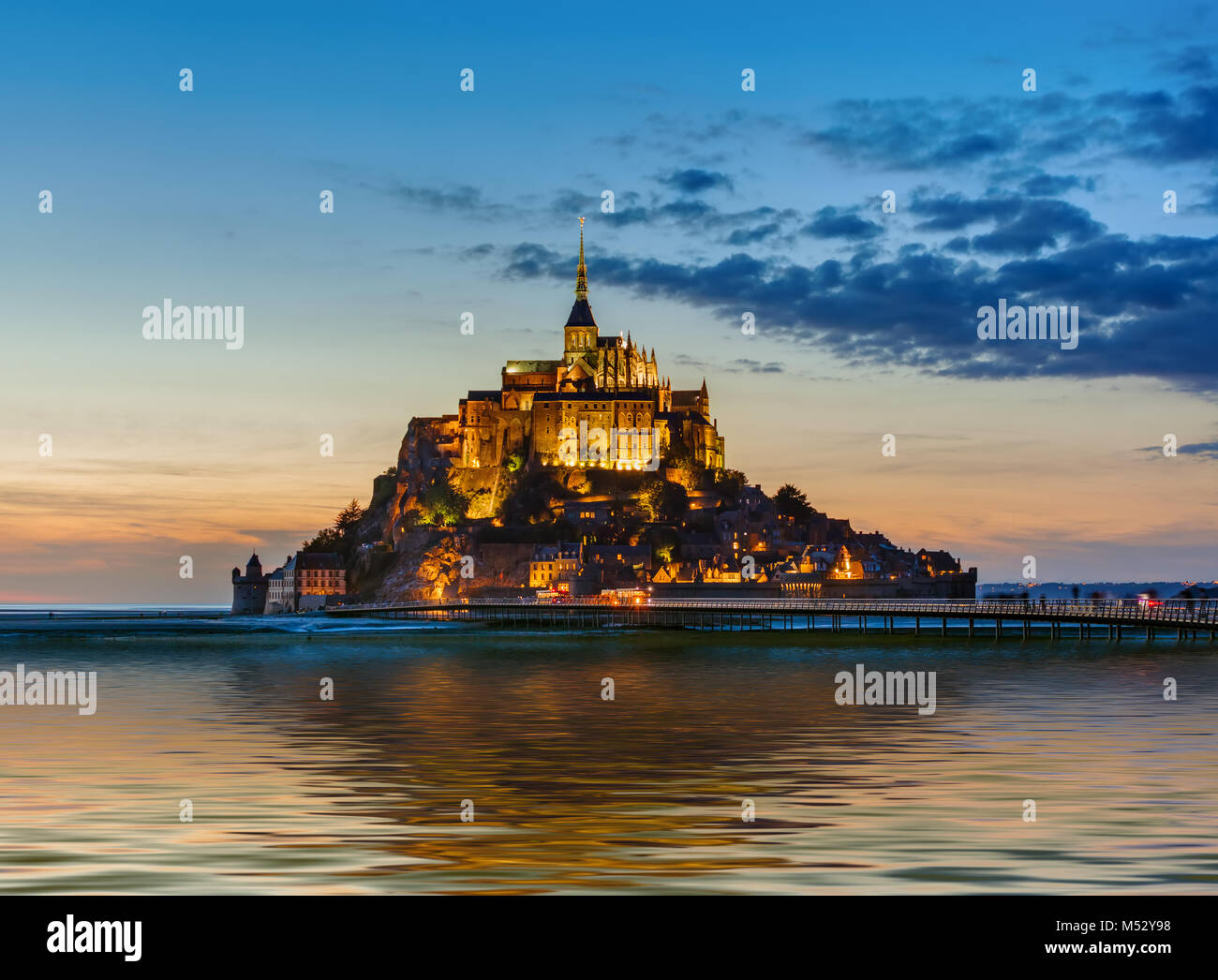 Mont Saint Michel Abbey - Normandy France Stock Photo