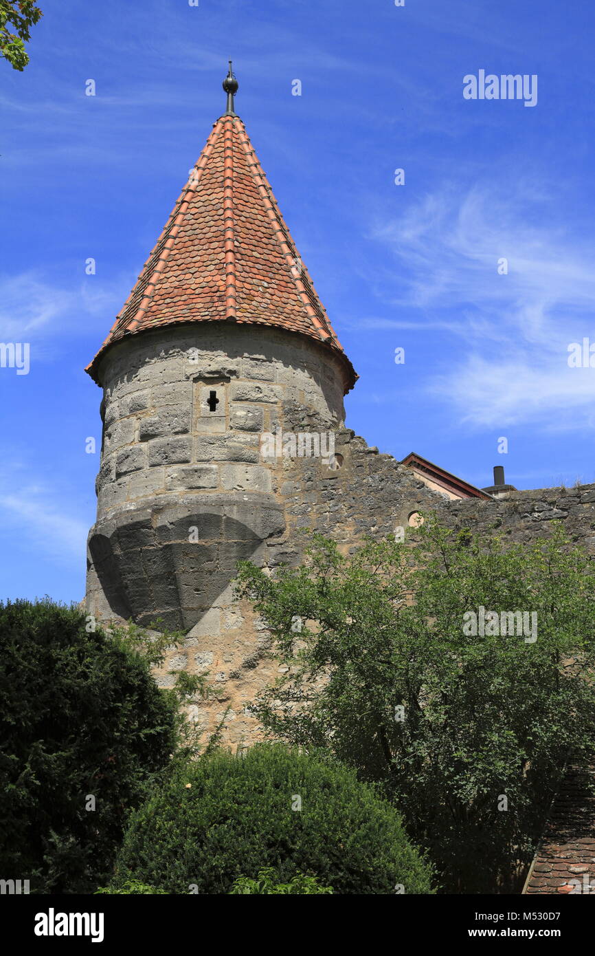 The western town gate, Rothenburg ob der Tauber Stock Photo