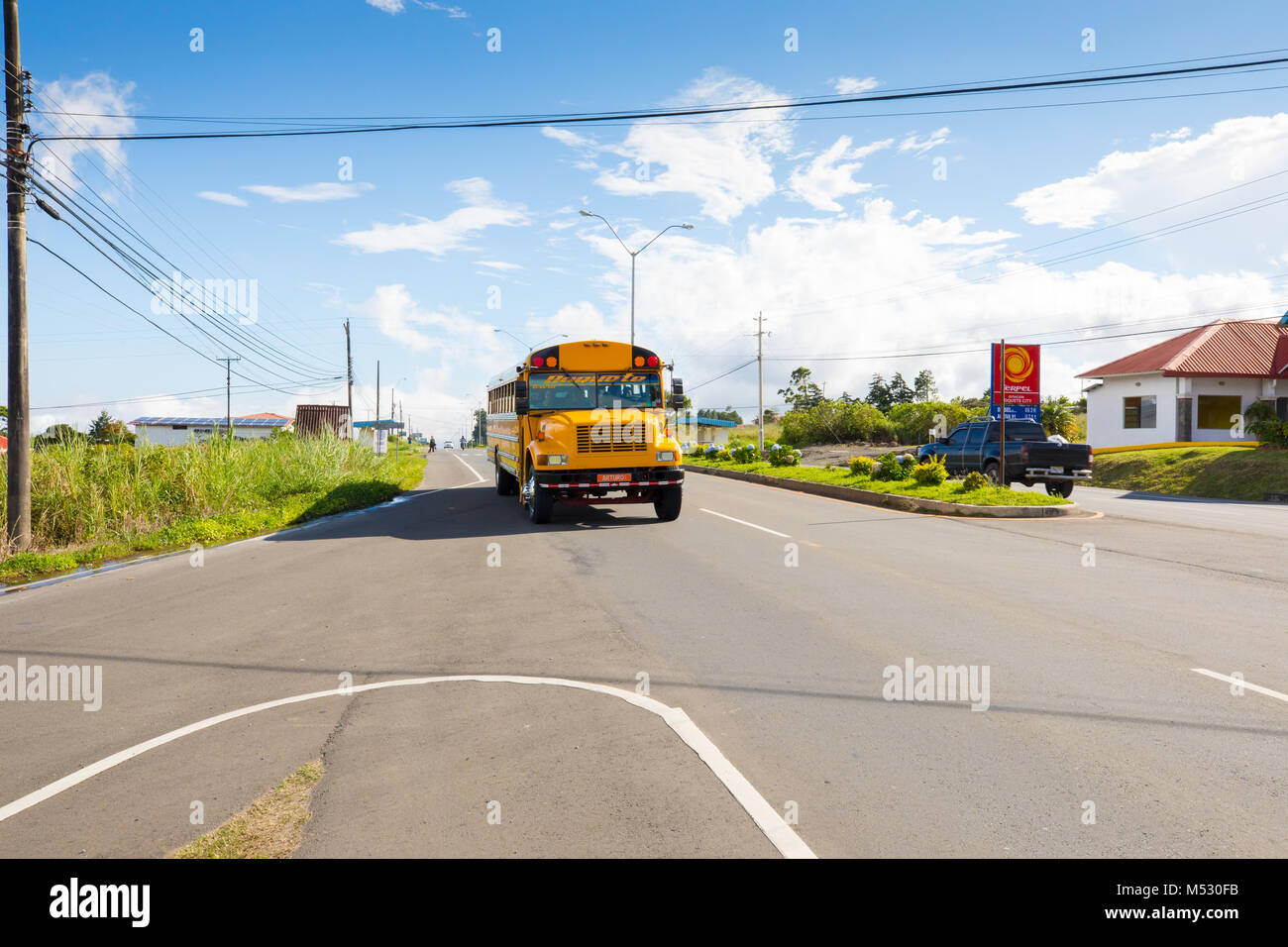 a bus called diablo in Alto Boquete Panama Stock Photo