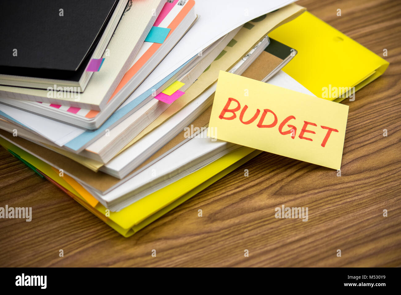 Budget; The Pile of Business Documents on the Desk Stock Photo