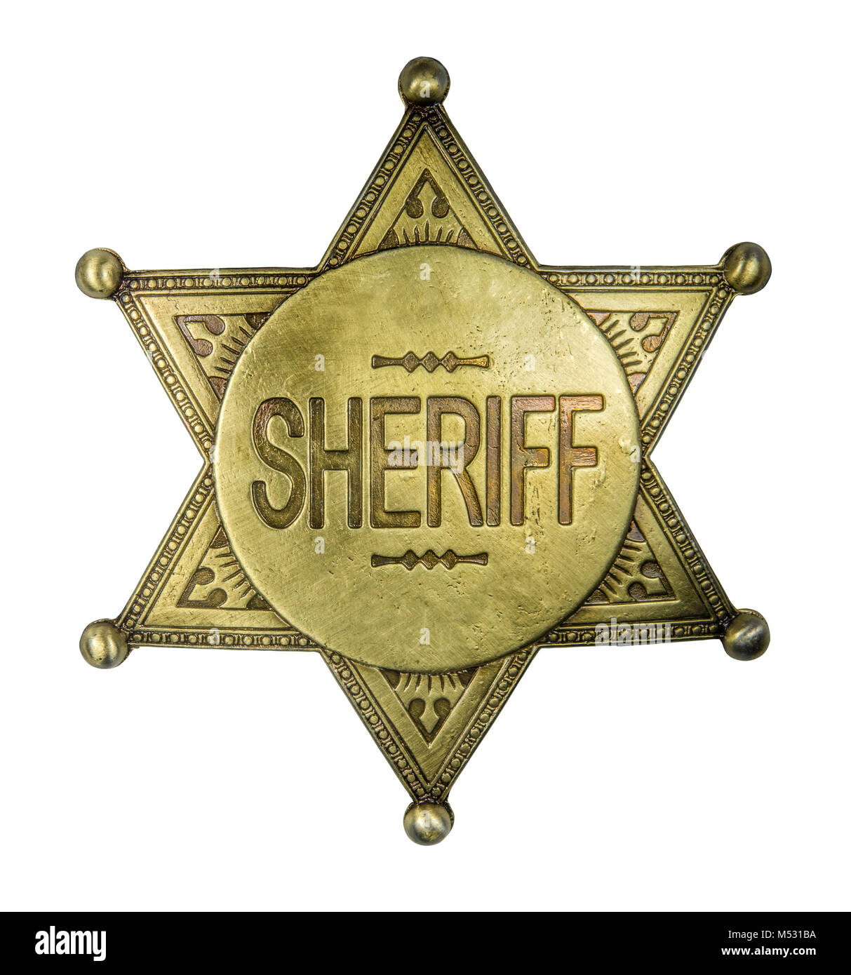 Isolated Vintage Sheriff Badge Stock Photo