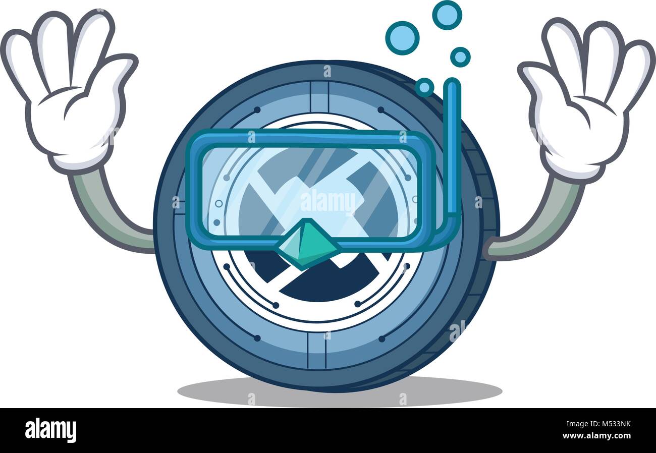 Diving 0X coin character cartoon Stock Vector Image & Art - Alamy