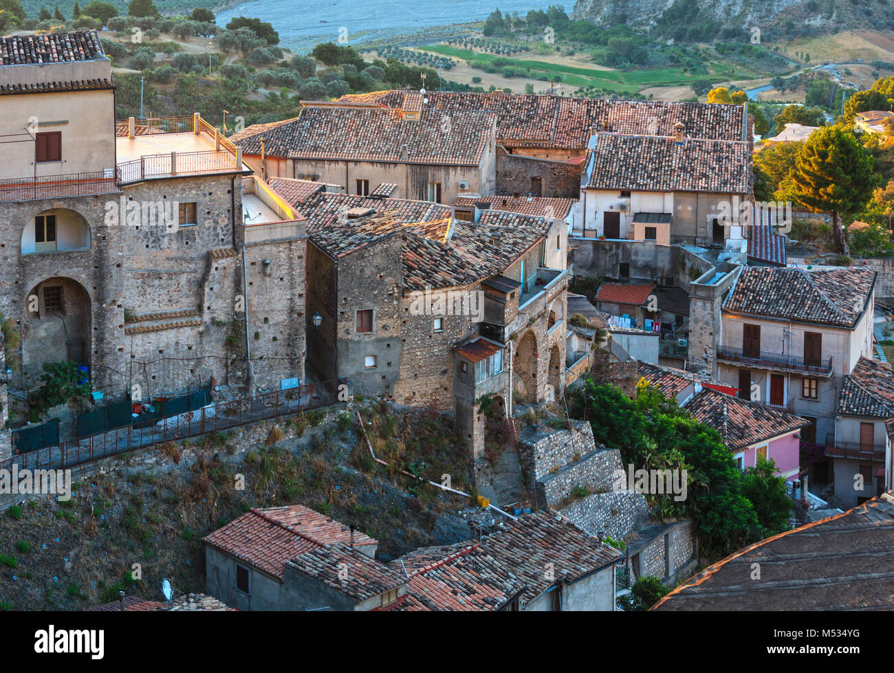 Sunrise Stilo village, Calabria, Italy Stock Photo - Alamy