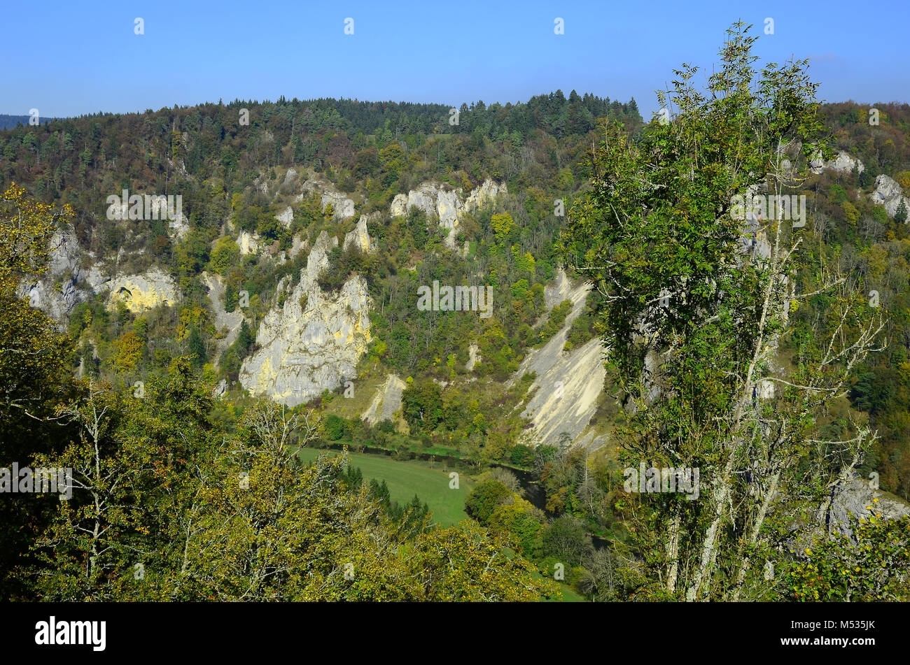 Danube valley; Nature park; swabian alb; Germany; Stock Photo