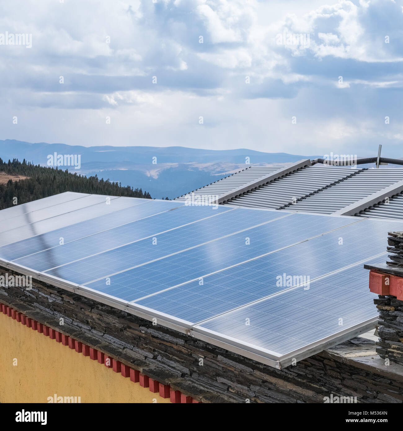 roof solar energy Stock Photo